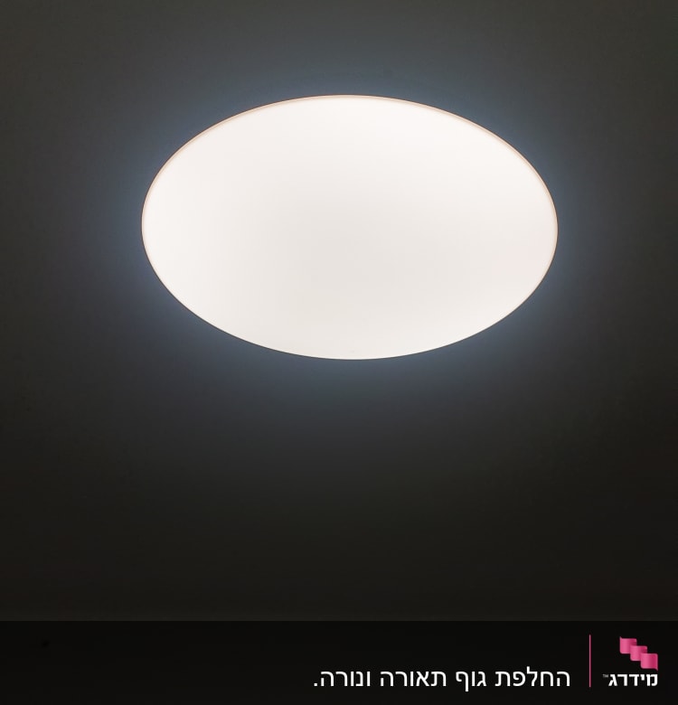 תאורה עגולה מותקנת בתקרה מוארת